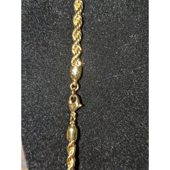 Gold-Plated Rope Chain Necklace 30 Inches Long - Picture 4 of 4